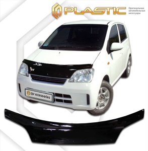 Дефлектор капота Daihatsu Mira 2003-2007 (L250S, L250V, L260S,) | черный