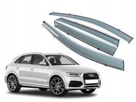 Премиум дефлекторы окон для Audi Q3 (8U) 2011-2019 | с молдингом из нержавейки