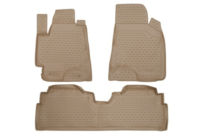Коврики в салон TOYOTA Highlander (I ХU20) 2001-2007 3 шт. бежевый (полиуретан) / Тойота Хайлендер