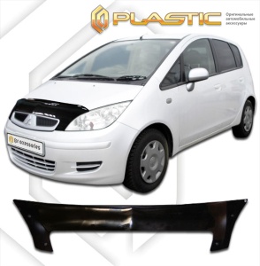 Дефлектор капота Mitsubishi Colt 2002-2005 (правый руль) | черный