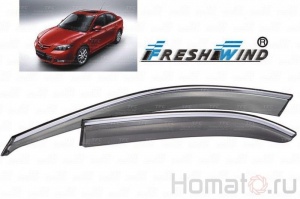 Дефлекторы окон Mazda 3 BK SD : OEM Type с хромированным молдингом