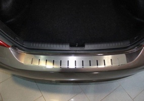 Накладка на задний бампер для Honda Civic 9 2012+ (седан) | нержавейка, с загибом
