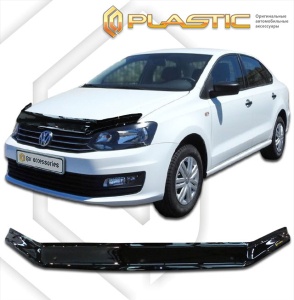 Дефлектор капота Volkswagen Polo 5 седан 2015-2020 | черный