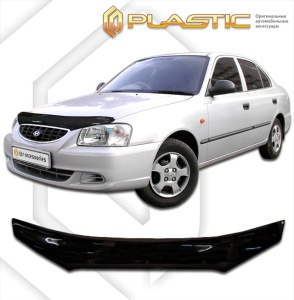 Дефлектор капота Hyundai Accent 1999-2008 | черный