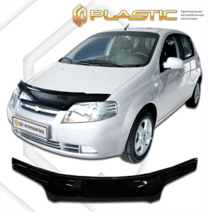 Дефлектор капота Chevrolet Aveo хэтчбэк 2006-2008 | черный