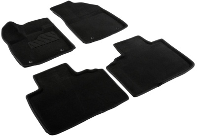3D коврики Geely EX5 2025+ | Премиум | ворсовые | черные | Seintex