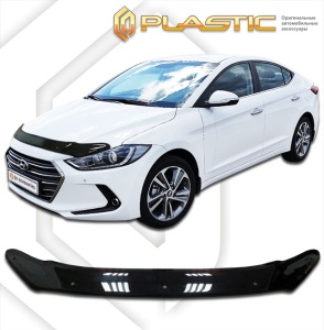 Дефлектор капота Hyundai Elantra 6 2016-2020 (AD) | черный