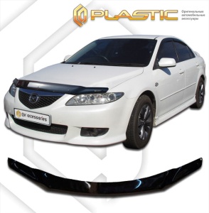 Дефлектор капота Mazda 6 2002-2008 (GG3S, GGES) | черный