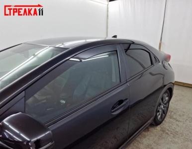 Дефлекторы Honda Civic 9 (5D) 2012+ | из 4 частей, премиум, плоские, 2D