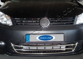 Окантовка и накладки на передний бампер, нерж., 3 части «TREND» для VW Caddy
