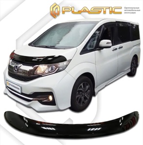 Дефлектор капота Honda Stepwgn 5 2015-2017 (RP1, RP2, RP3, RP4) | черный