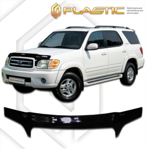 Дефлектор капота Toyota Sequoia 1 2000-2004 (UCK35, UCK45) | exclusive, черный