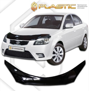 Дефлектор капота Kia Rio 2 седан 2005-2011 (JB) | exclusive, черный