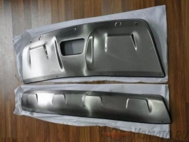 Комплект накладок переднего и заднего бамперов для Nissan X-Trail 2014+ | шлифованная нержавейка