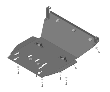 Защита картера Volkswagen Amarok 2016-2022 | двигатель + радиатор, 3 мм, сталь | MOTODOR | 12723