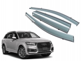 Премиум дефлекторы окон для Audi Q7 (4M) 2015+/2020+ | с молдингом из нержавейки