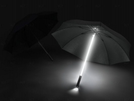 Зонт Светящийся, Цвет подстветки: Белый, Цвет: Черный