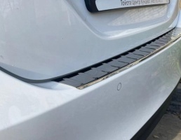 Накладка на задний бампер Тойота Королла 2019+ седан | нержавейка, с загибом