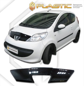 Дефлектор капота Peugeot 107 2005-2012 (PM, PN) | черный
