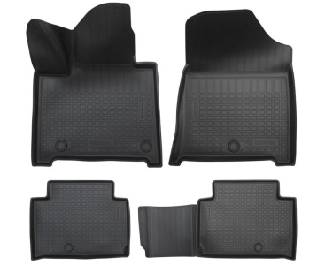 Коврики Хендай Санта Фе 5 2024+ (7 мест) | полиуретановые, черные, Norplast