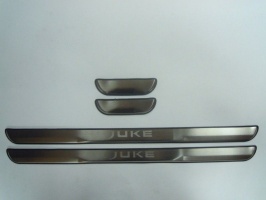 Накладки на дверные пороги с логотипом, нерж. для NISSAN Juke "10-