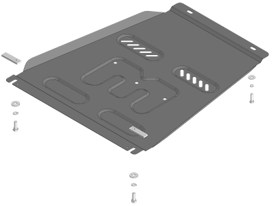 Защита картера KGM Rexton | КПП, 2 мм, сталь | MOTODOR | 72806