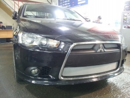 Защита радиатора для Mitsubishi Lancer X (2011+) рестайл | Стандарт