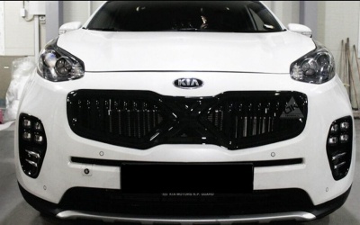 Решетка радиатора X-Style для Kia Sportage 2016-2018 | ABS пластик, черная