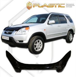 Дефлектор капота Honda CR-V 2 2001-2006 (RD4-RD7) | exclusive, черный