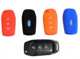 Силиконовый чехол на выкидной ключ Ford Mondeo 5 2015+ | 3 кнопки