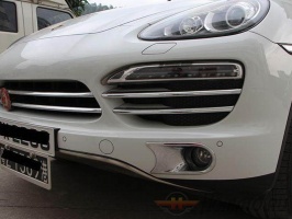 Хром накладки на решётку радиатора для Porsche Cayenne 2010+/2014+