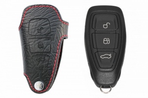 Брелок «кожаный чехол» для ключа Ford: Focus III, Mondeo, C-Max, S-Max, Galaxy «вар.1»