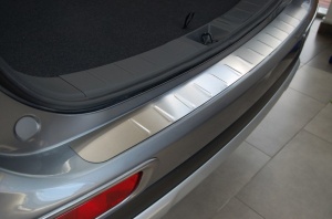 Накладка на задний бампер для Honda CR-V 3 2010+ | матовая нержавейка, без загиба