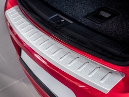 Накладка на задний бампер для Volkswagen Caddy (2004-2014) | матовая нержавейка, без загиба