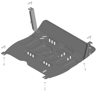Защита картера Jac JS6 2022- | двигатель + КПП, 2 мм, сталь | MOTODOR | 78302 Защита картера Jac JS6 2022- | двигатель + КПП, 2 мм, сталь | MOTODOR | 78302