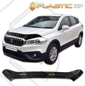 Дефлектор капота Suzuki SX4 2 2016- (JYA, JYB, YA22S, YB22S) | exclusive, черный