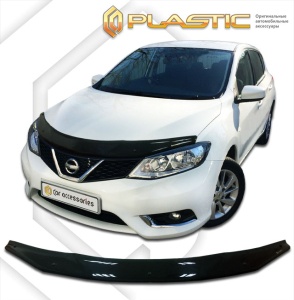 Дефлектор капота Nissan Tiida 2015- (C13) | черный