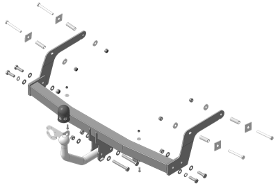 Фаркоп Lada X-Ray 2016-2022 | шар A - оцинкованный, нагрузка 50/800 | АвтоСтандарт | L103A
