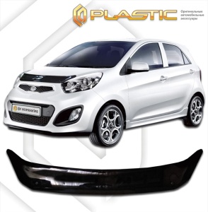 Дефлектор капота Kia Picanto 2 2011-2017 (TA ) | черный