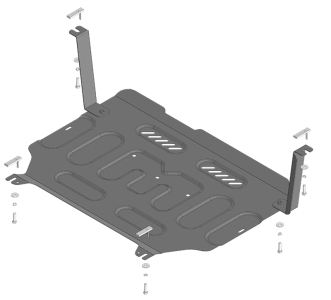 Защита картера Belgee S50 2025+ | двигатель + КПП, 2 мм, сталь | MOTODOR | 74204