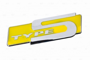 Шильд "Type S" Для Honda, Самоклеящийся, Цвет: Жёлтый, 1 шт.