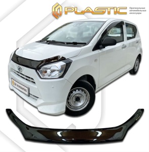 Дефлектор капота Daihatsu Mira e:S II поколение, хэтчбек 5 дв., 2017- (LA300A, LA310A,LA360S) | черный