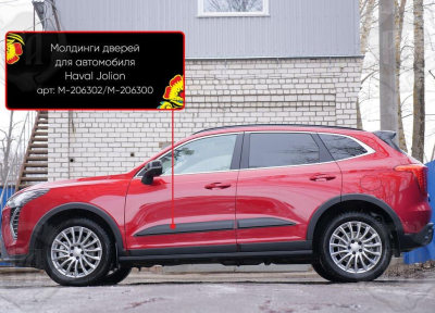 Молдинги на двери для Haval Jolion 2021+/2024+ | шагрень