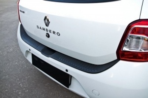 Защита заднего бампера для Renault Sandero 2014+/2018+ | шагрень