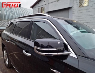 Дефлекторы Хончи ЛС7 2022+ | с хром молдингом, из 6 частей, премиум, плоские, 2D