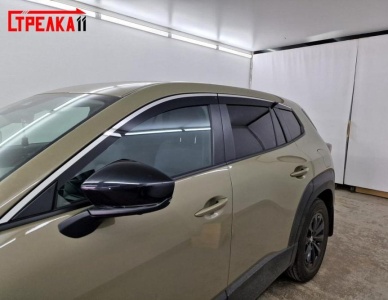 Дефлекторы Mazda CX-50 | с хром молдингом, из 6 частей, премиум, плоские, 2D