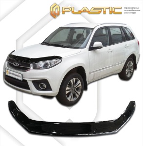 Дефлектор капота Chery Tiggo 3 2017- | exclusive, черный