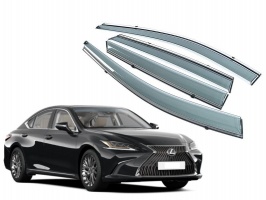 Премиум дефлекторы окон для Lexus ES 2019+ | с молдингом из нержавейки