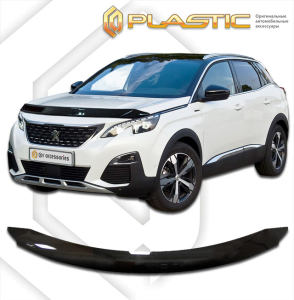 Дефлектор капота Peugeot 3008 2017- | черный