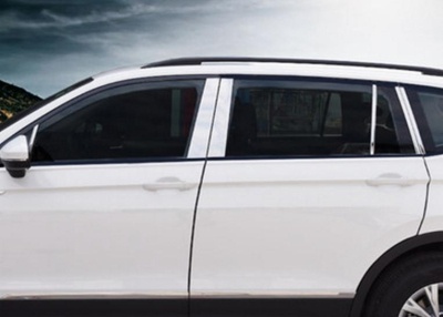Накладки на стойки дверей для VW Tiguan 2017+ | нержавейка, 12 частей